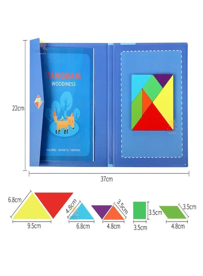 Wishkey Magnetic Tangram Puzzle for Kids Ages 3-10, Montessori Travel Games & STEM Brain Teasers, Educational Jigsaw Shape Toy for Road Trips, Hands-On Learning & Thinking Skills - Image 5